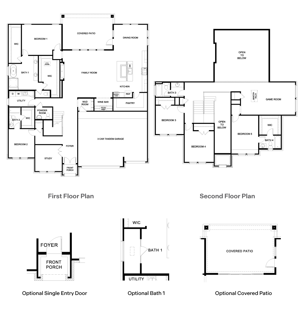 The Denison floorplan at Sola Vista at West Cypress Hills in Spicewood, TX.