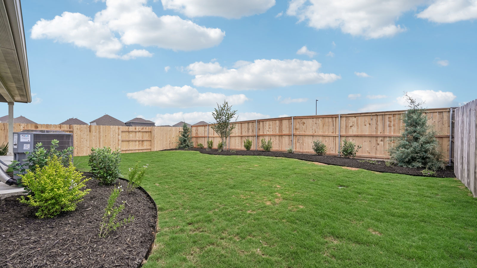 Spacious backyard.