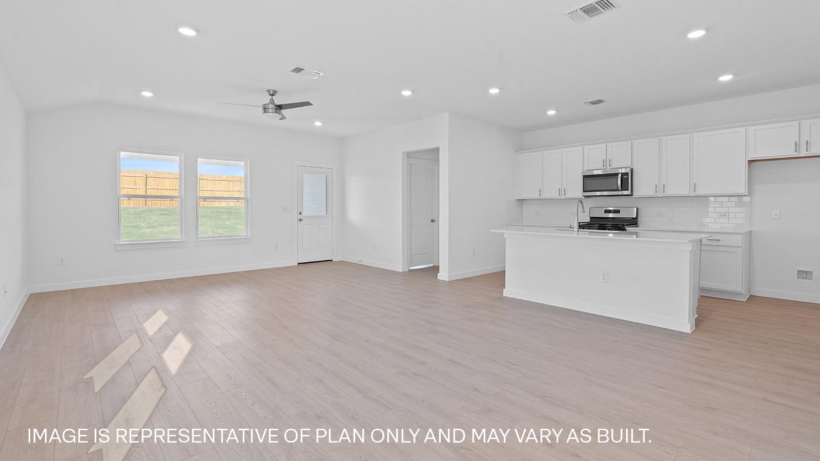 Open concept kitchen and living room