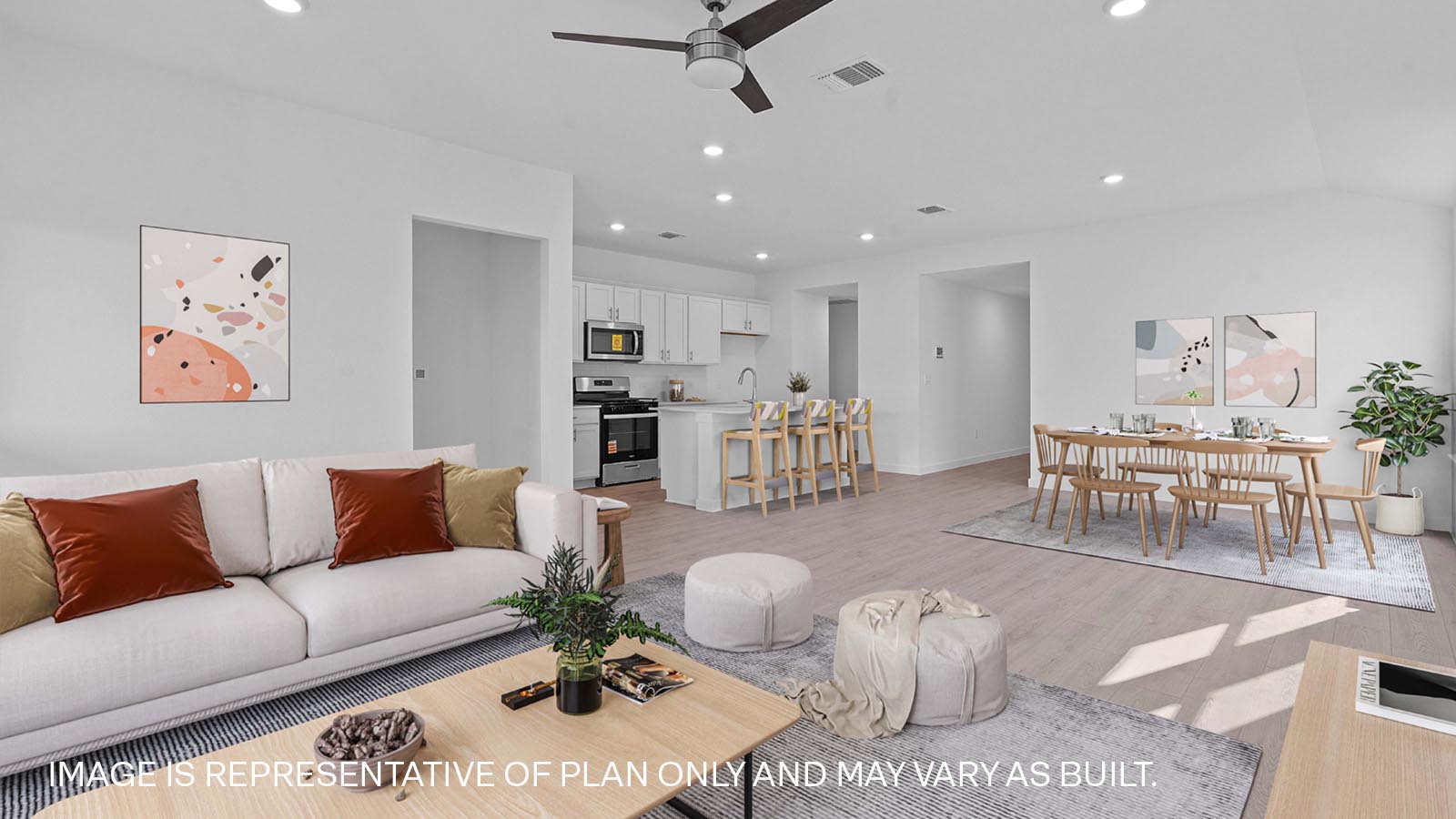 Open concept kitchen and living room