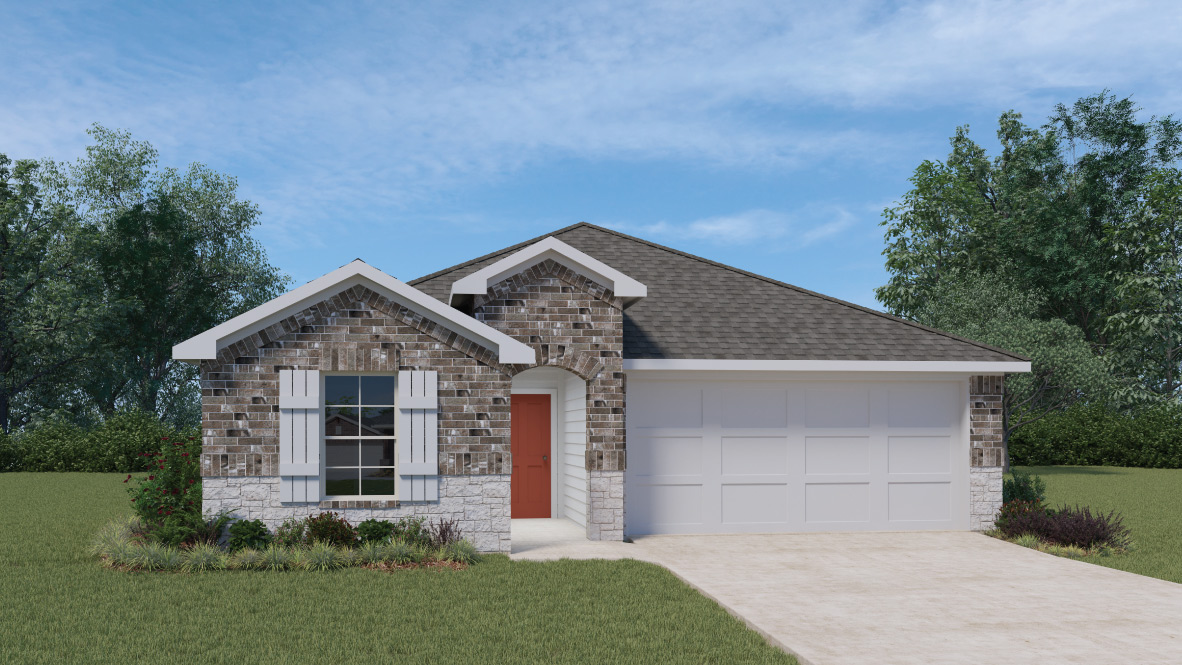 The Easton Floorplan at Briarwood- Elevation B in Elgin, TX
