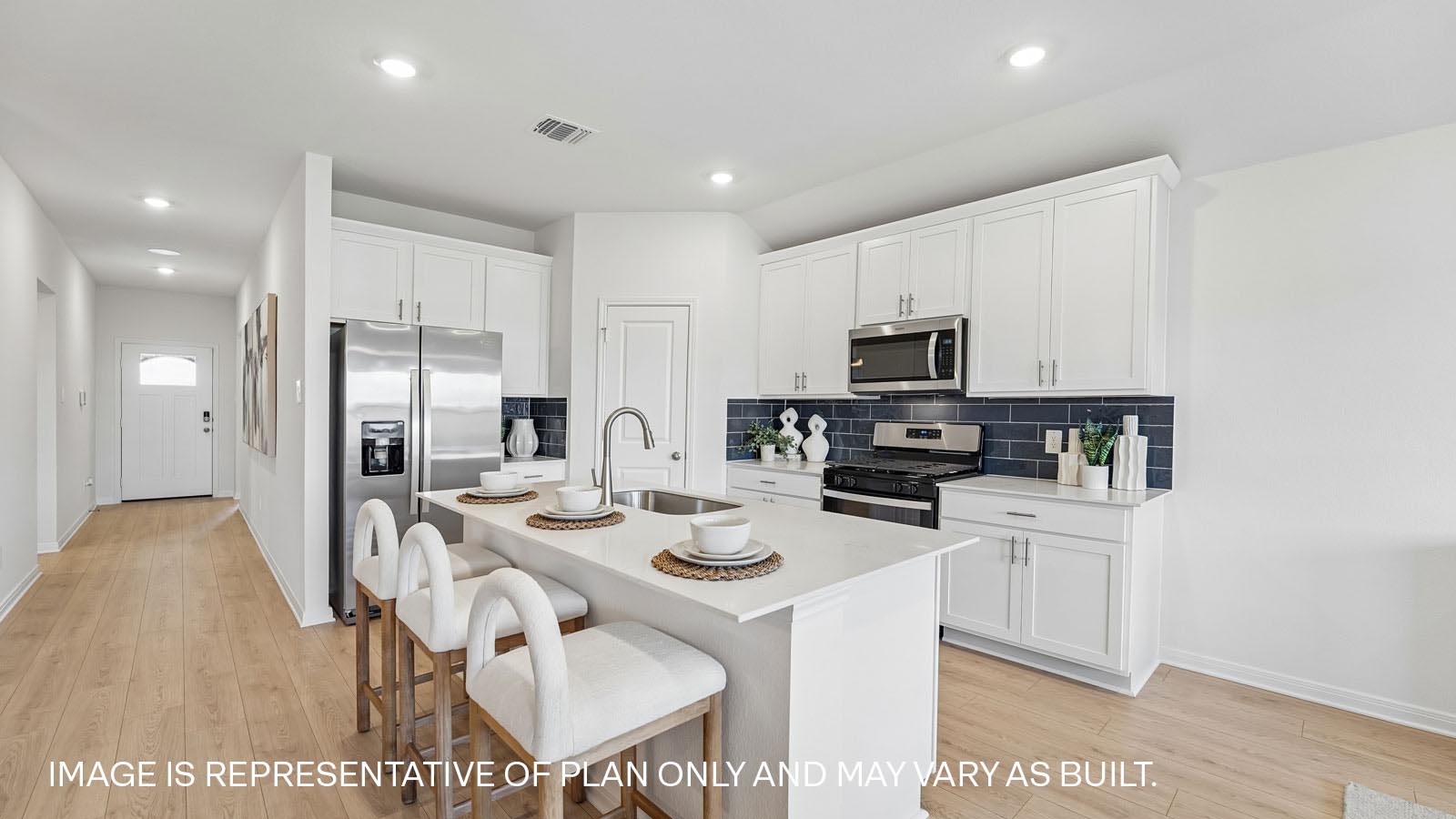 Kitchen island with seating.