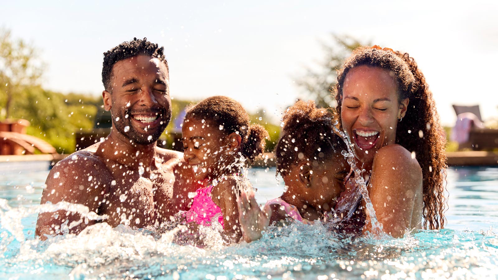 Family in Pool