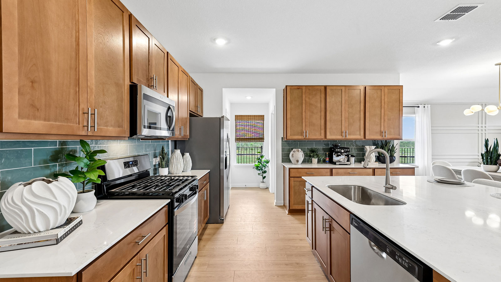 Kitchen with plenty of storage and counter space.