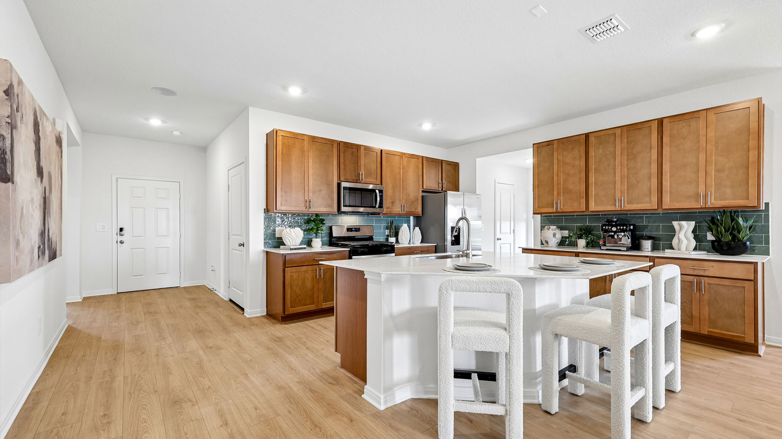 Kitchen with plenty of storage and counter space.