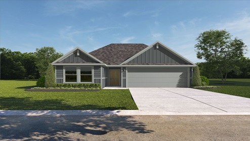 Yowell Ranch model home Easton elevation with front view of the home.