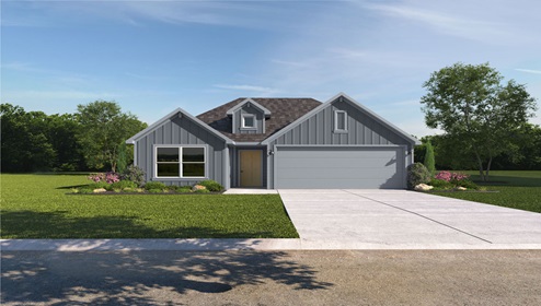 Yowell Ranch model home Gaven elevation with front view of the home.