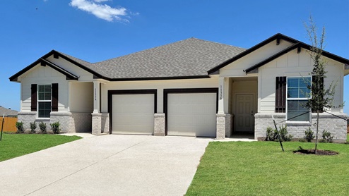 Multi Family Duplex Front Exterior C Elevation with Brick.