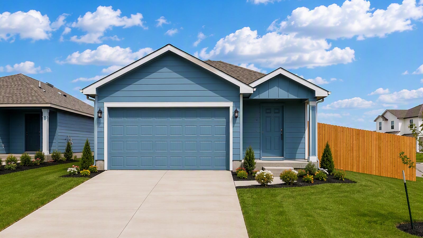 Caprock Front Exterior with landscaping.