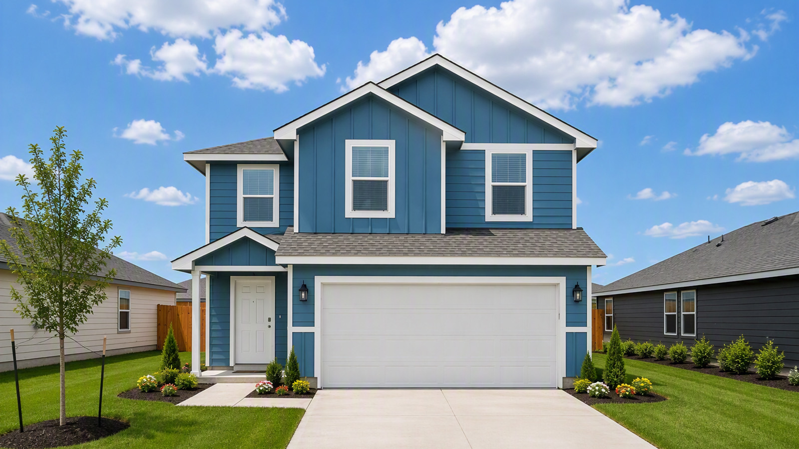 Davis Front Exterior with landscaping.