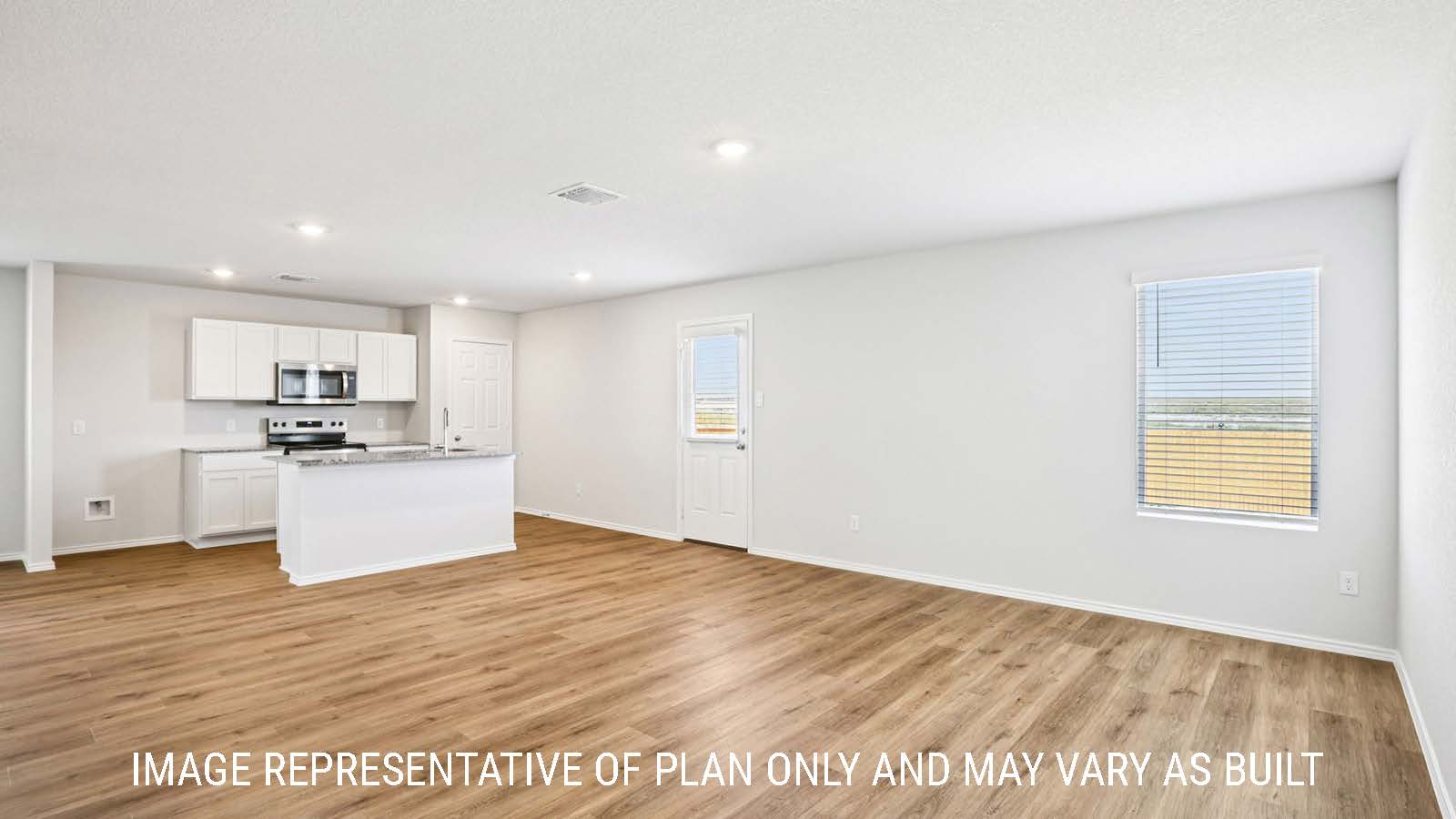 Franklin living room with vinyl plank flooring with window for natural lighting.