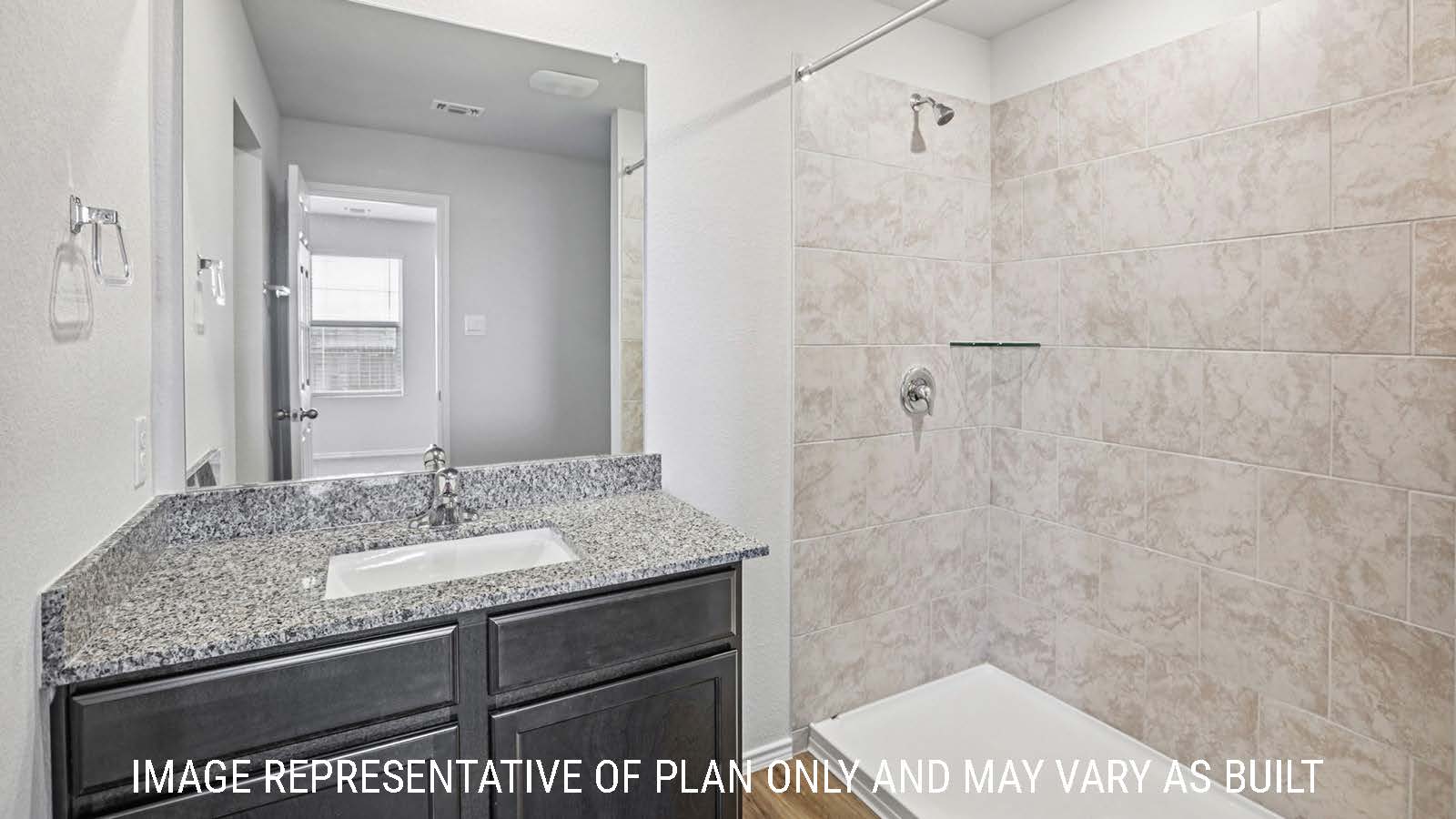 Barton primary bathroom with vanity sink and walk-in shower.