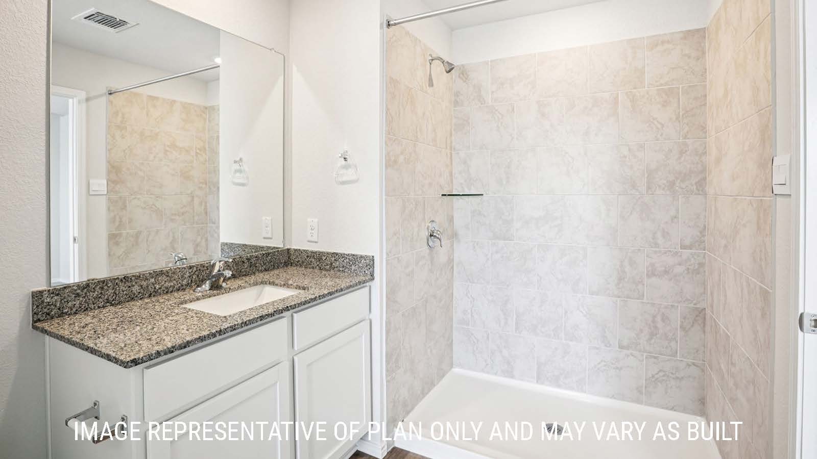 Franklin primary bathroom with vanity sink and walk-in shower.