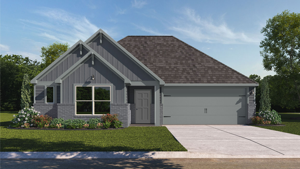 Fargo F Elevation with Brick.