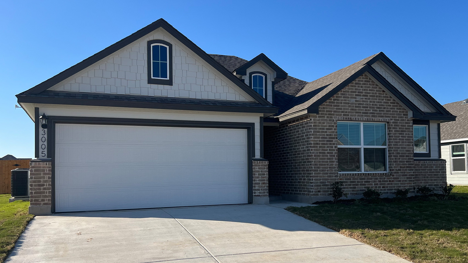 Bellvue Front Exterior H Elevation with Brick.