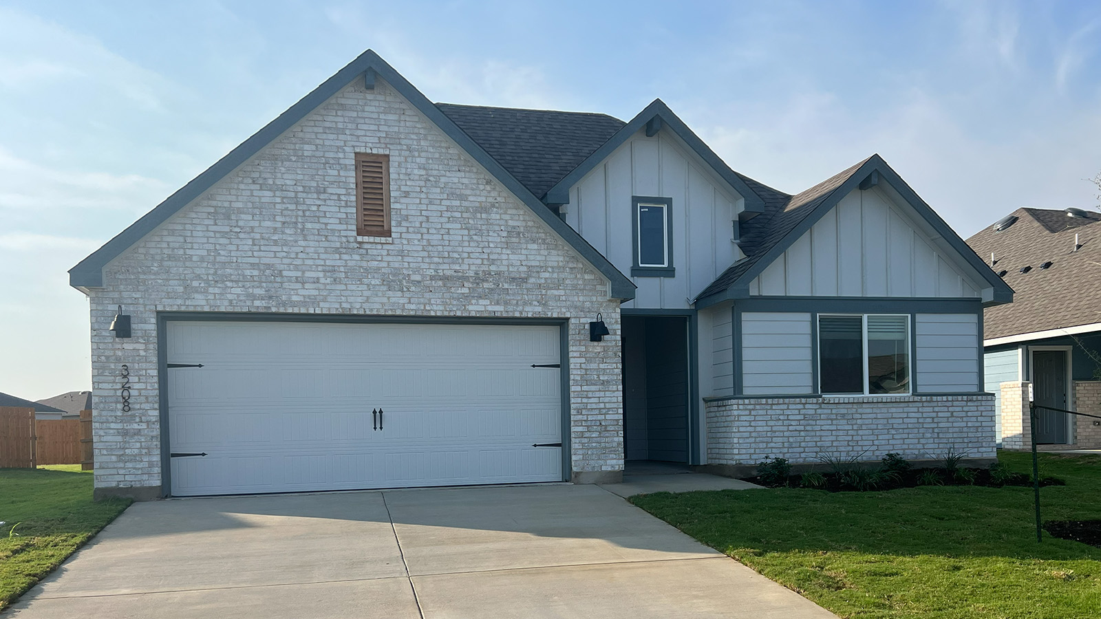 Elgin Front Exterior G Elevation with Brick.