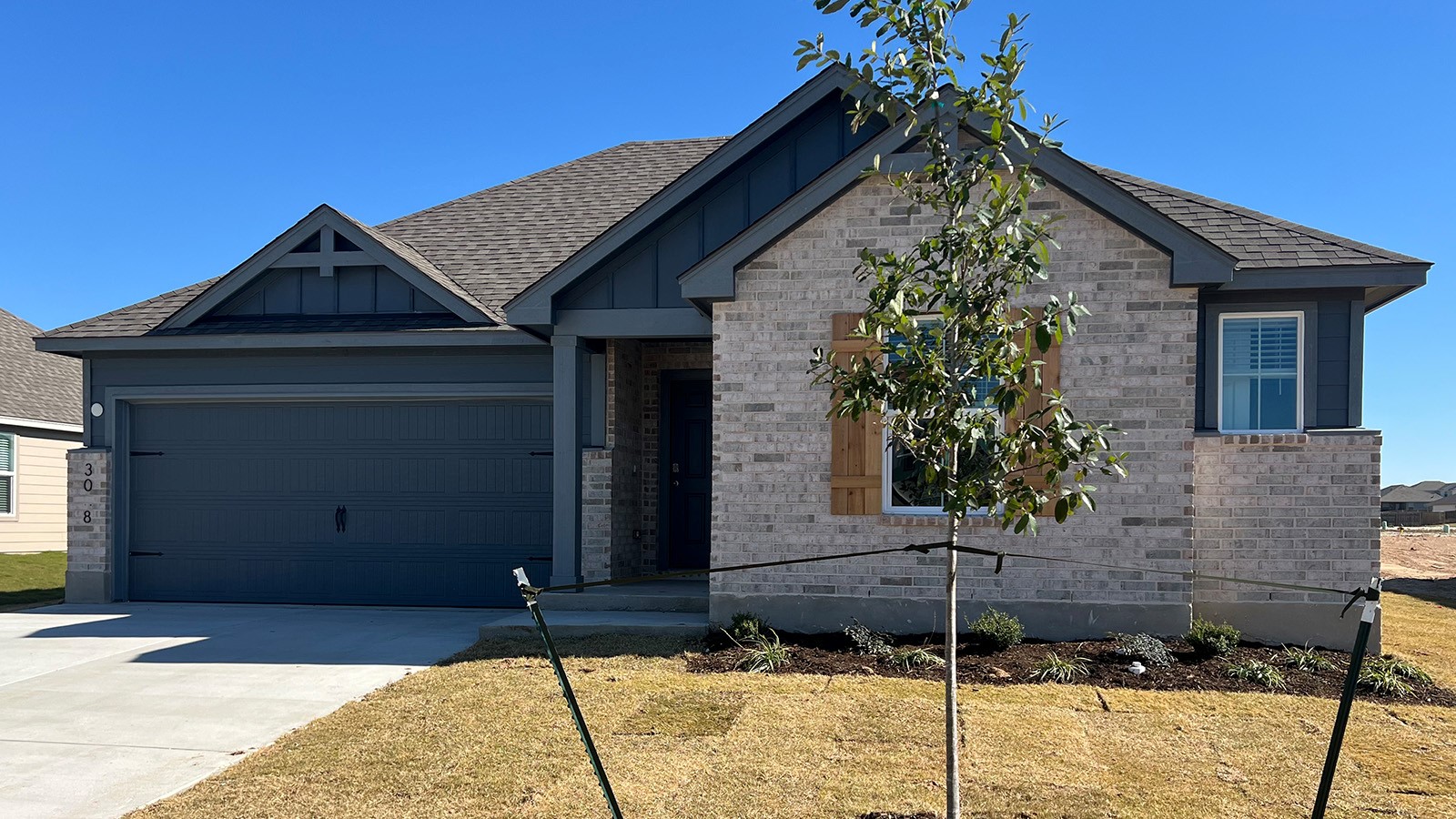 Fargo Front Exterior H Elevation with Brick.