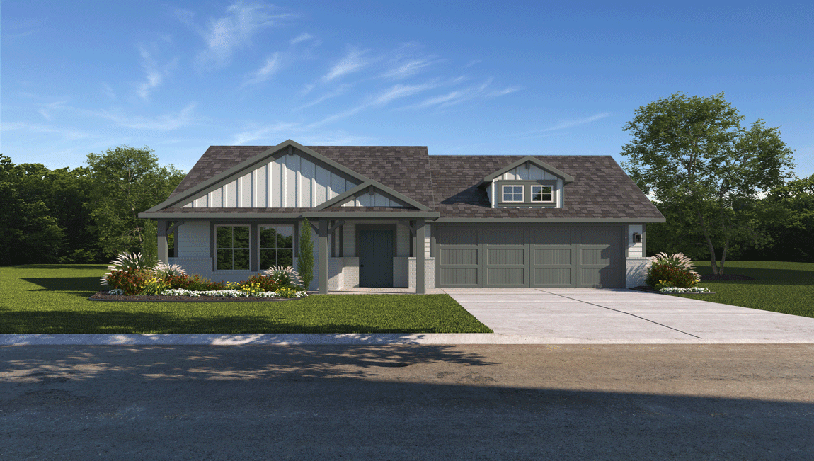 Seabrook H Elevation with Brick.