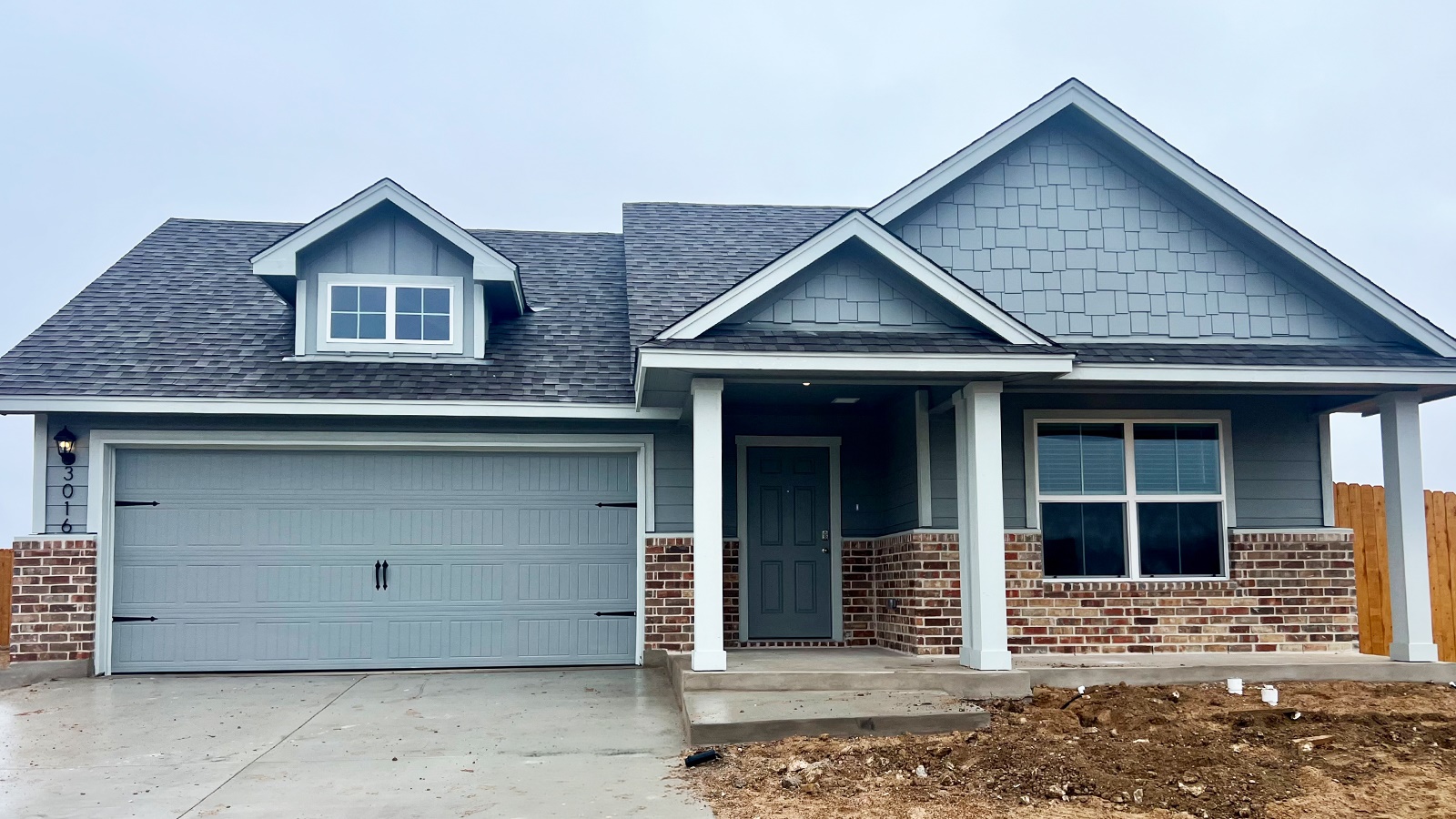 Seabrook Front Exterior H Elevation with Brick