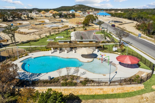 Creekside Hills aerial view of community pool.