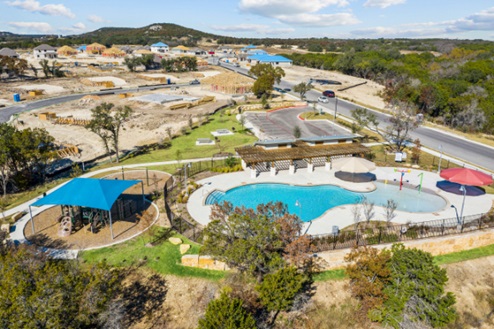 Creekside Hills aerial view of community pool.