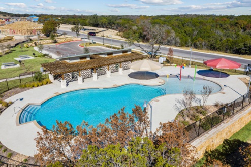 Creekside Hills aerial view of community pool.