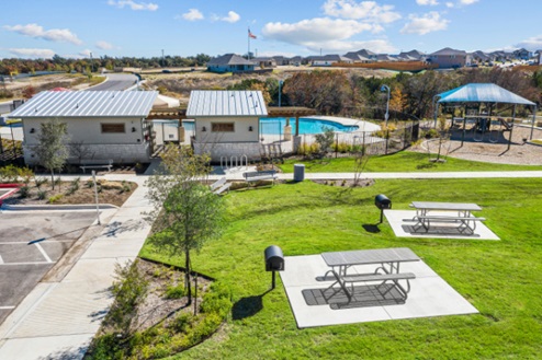 Creekside Hills aerial view of community pool.