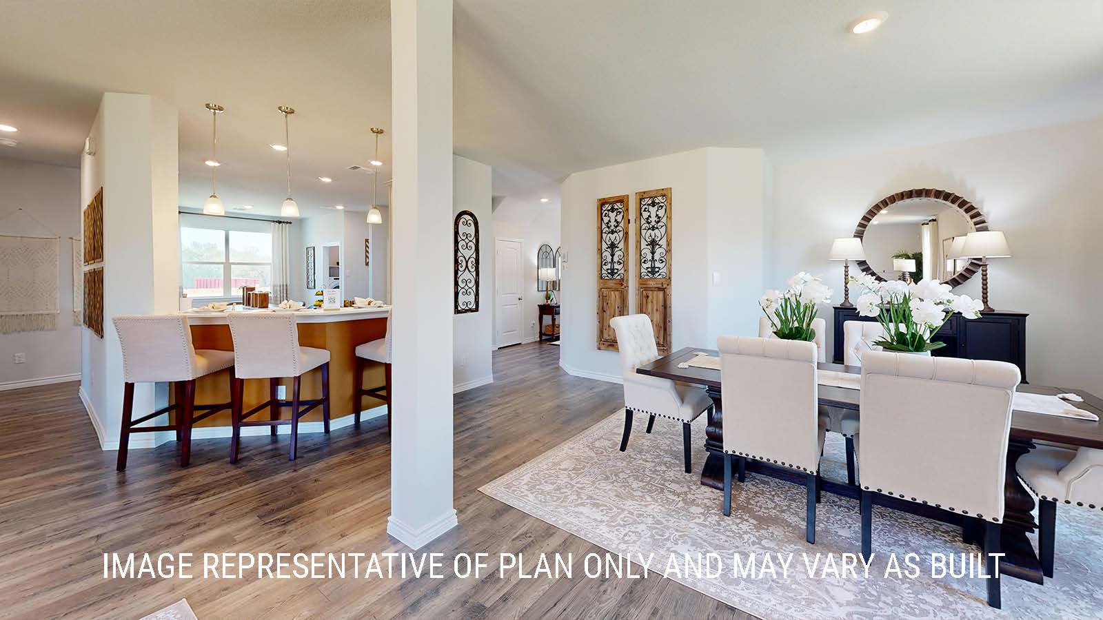 Newburgh dining room with view kitchen and the kitchen bar.