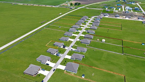 Sterling Meadows community exterior from drone view.
