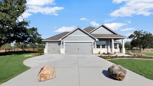 Delaware Springs model home exterior elevation front view.
