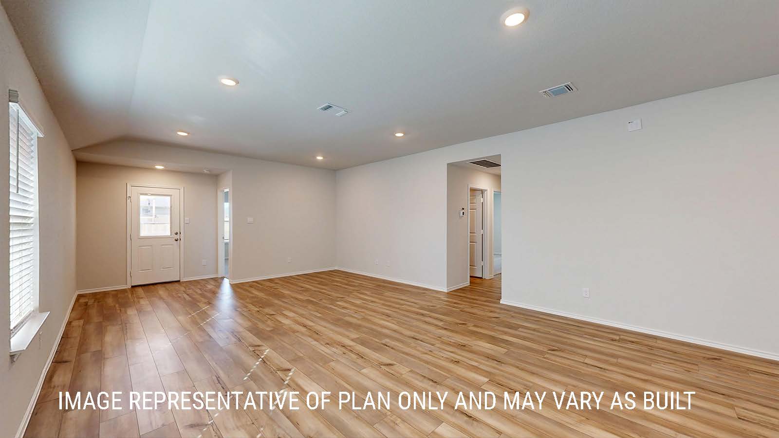 Seabrook dining room with view of open concept living room.