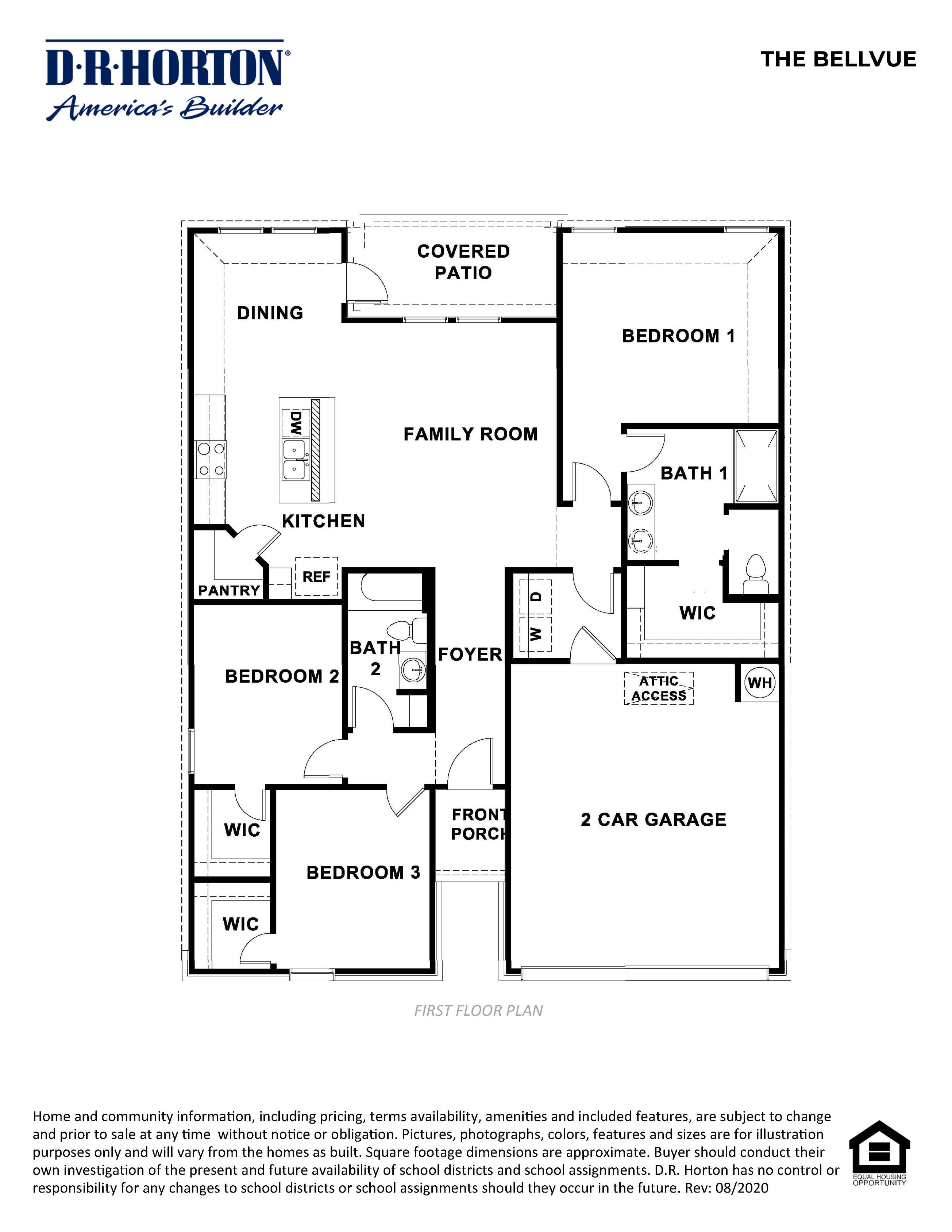 Bellvue floorplan rendering.