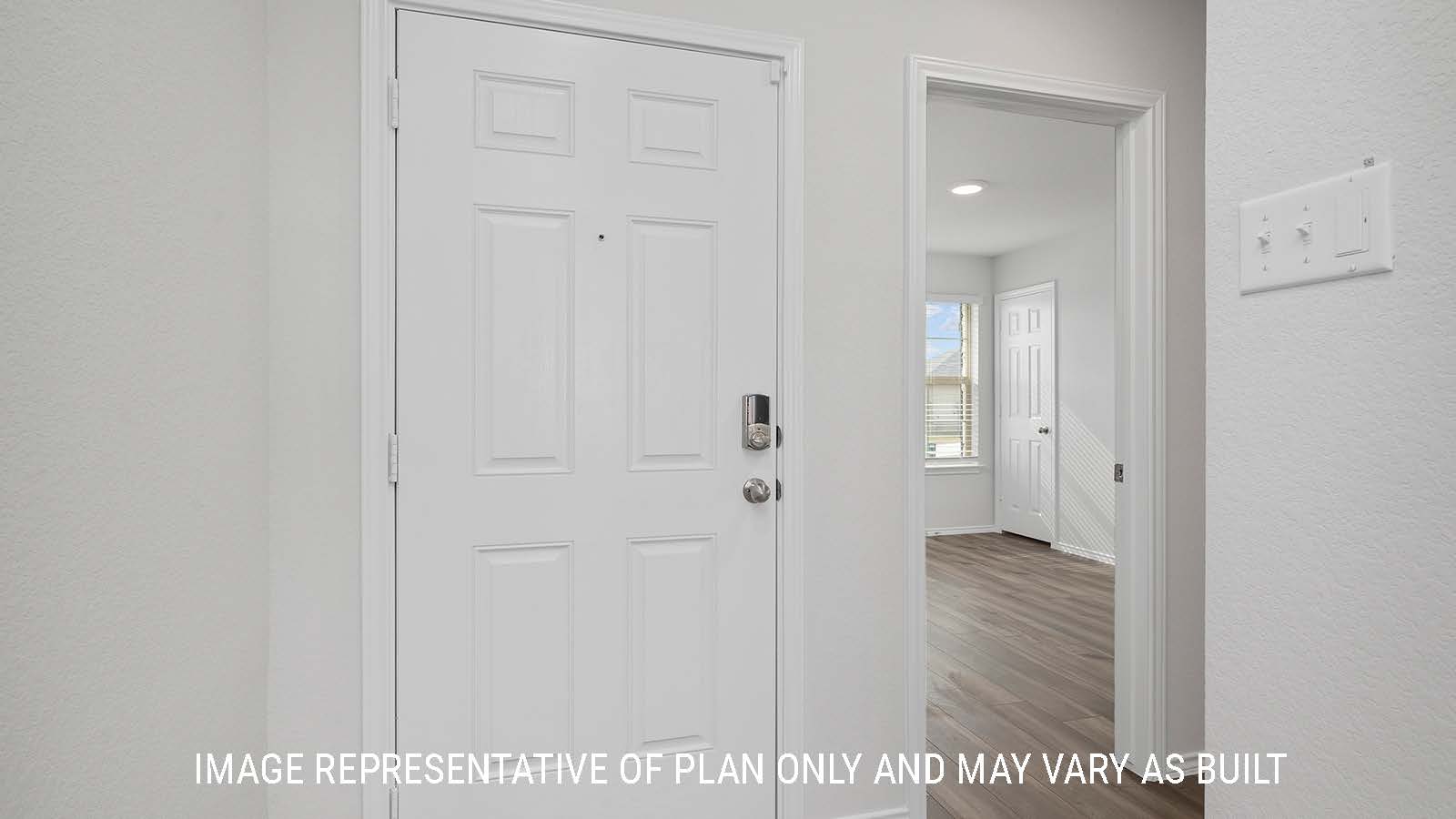 Bellvue entry way with view of the secondary bedroom.