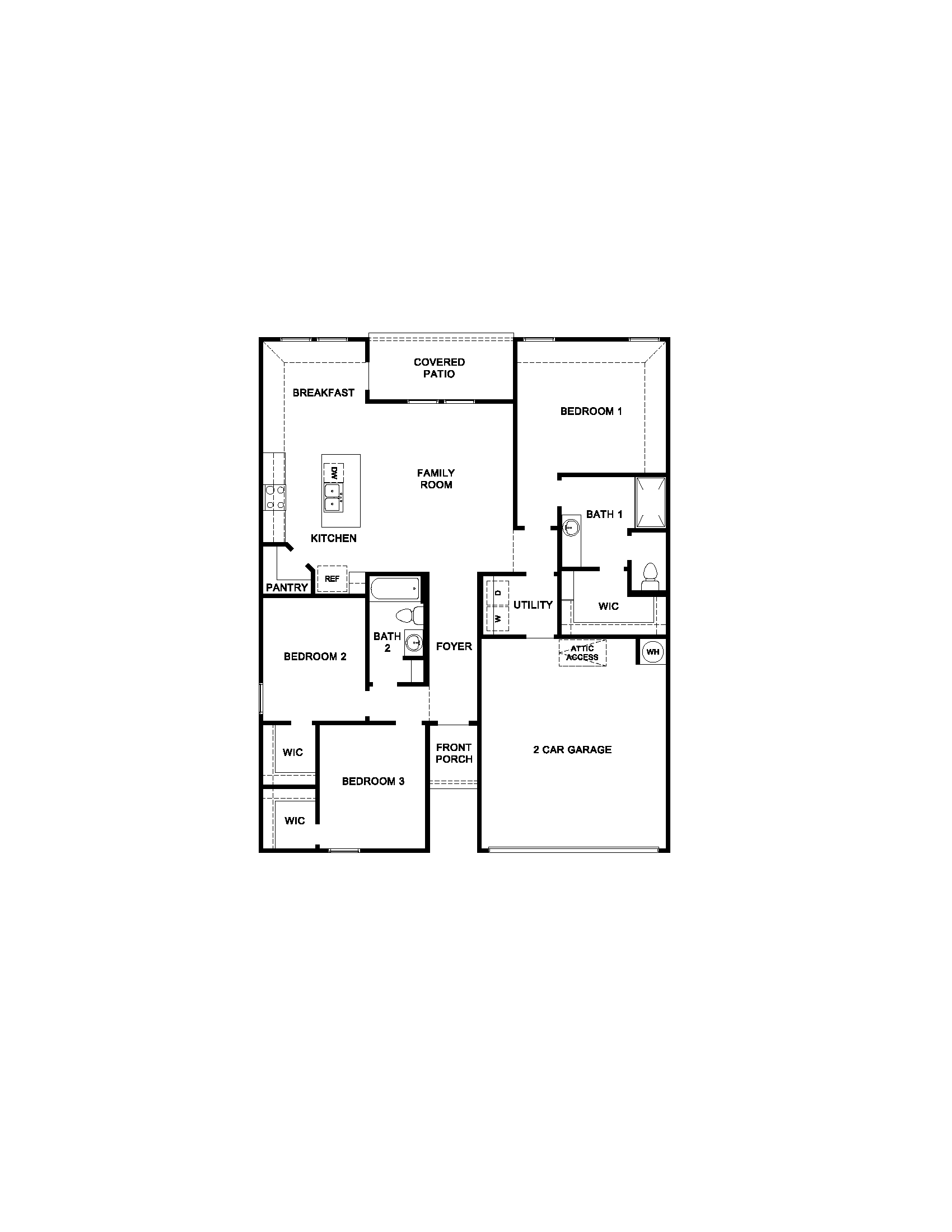 Bellvue floor plan rendering.