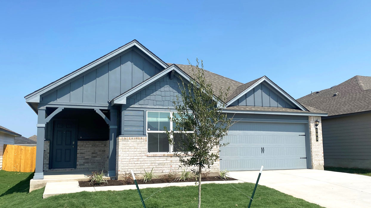 Camden Front Exterior H  Elevation with Brick.