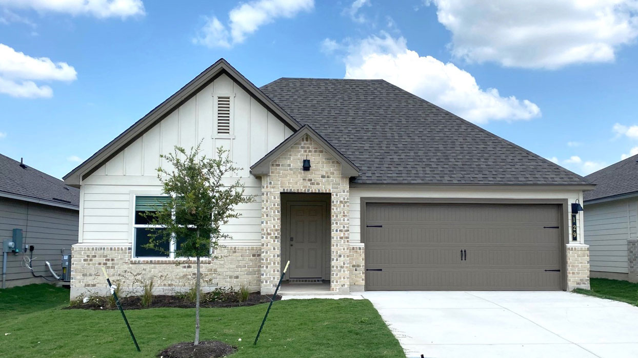 Texas Cali Front Exterior G Elevation with Brick.