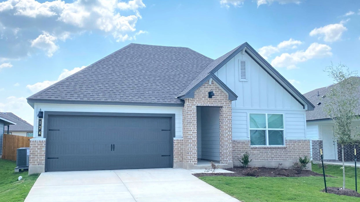 Texas Cali Front Exterior G Elevation with Brick.