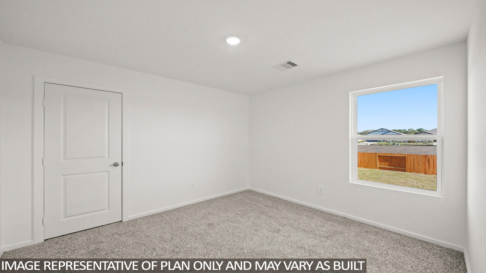 Cooper secondary bedroom with carpeted flooring and window for natural lighting.