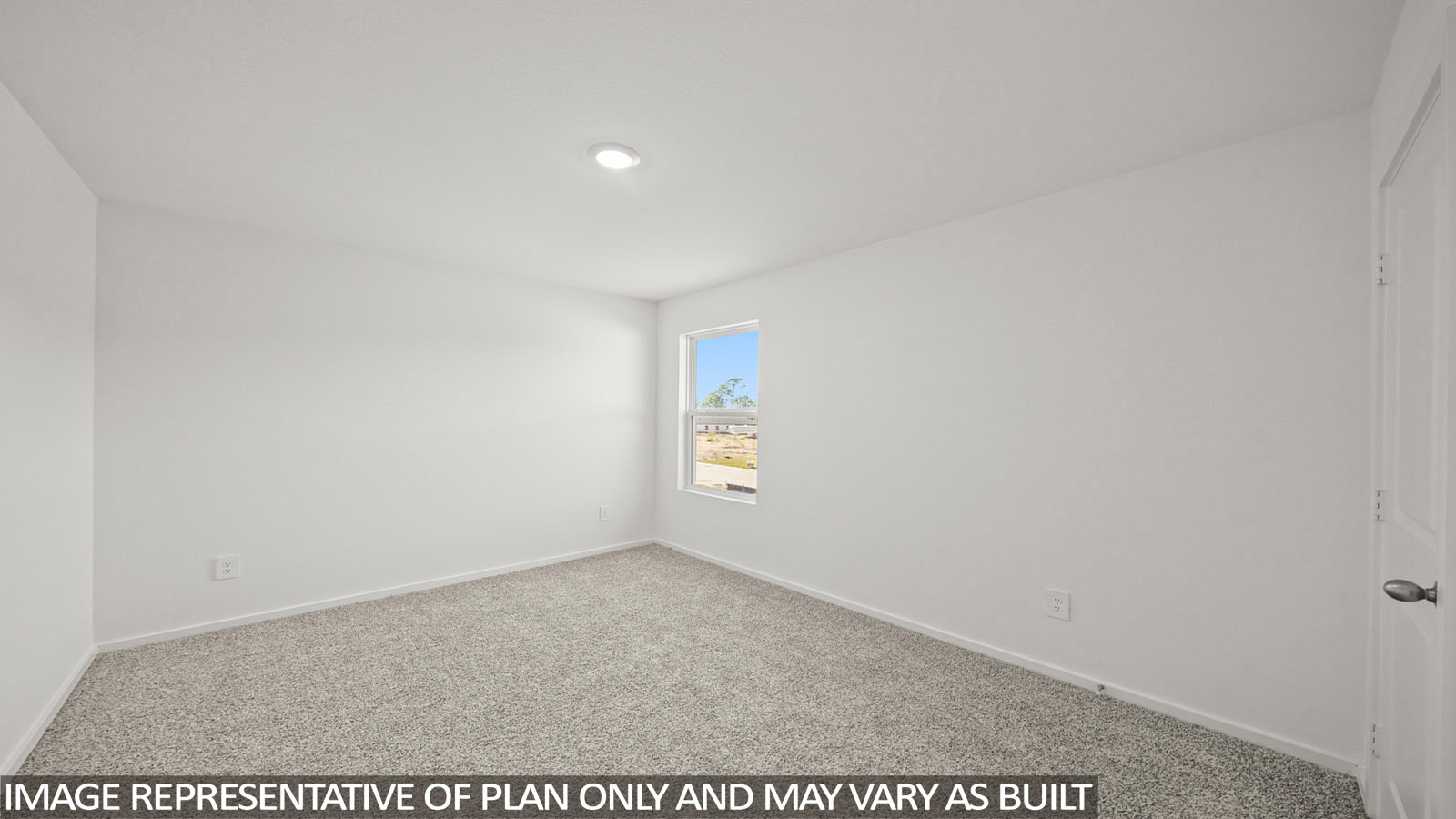 Cooper secondary bedroom with carpeted flooring and window for natural lighting.