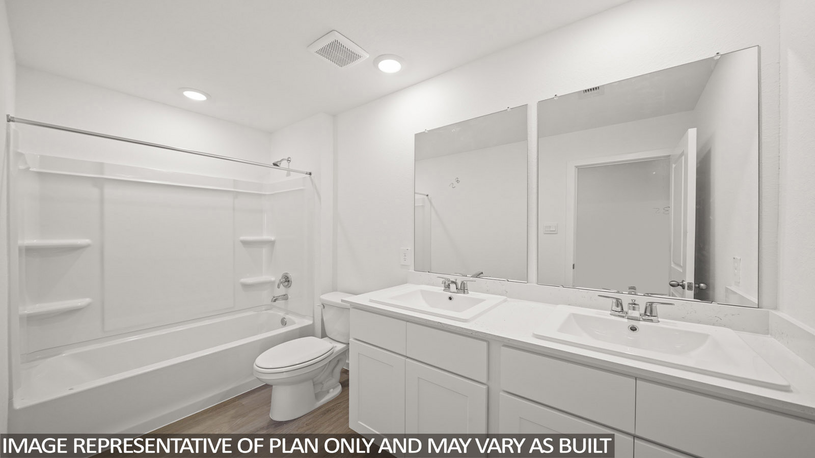 Cooper secondary bathroom with vanity sink and shower and tub combo.