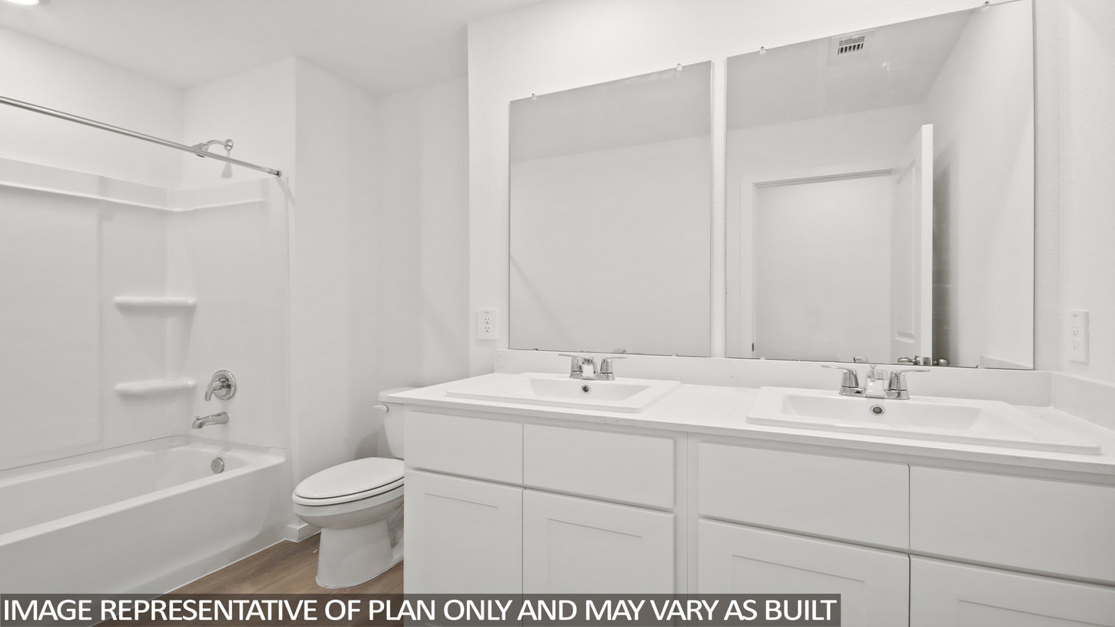 Denise secondary bathroom with vanity sink and shower and tub combo.