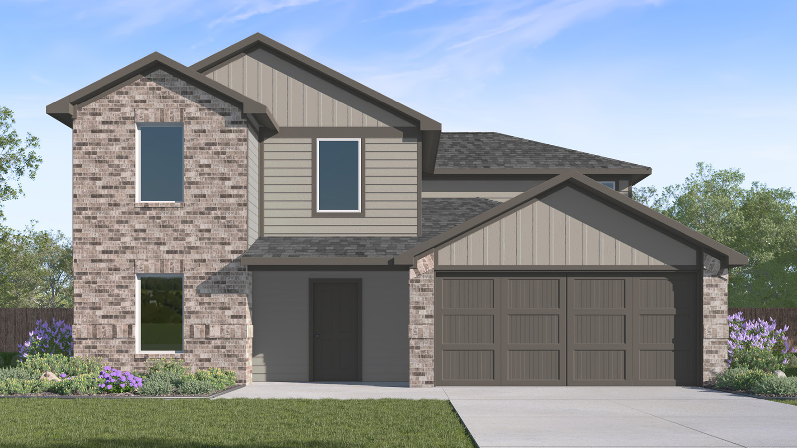 Denise B Elevation with Brick.