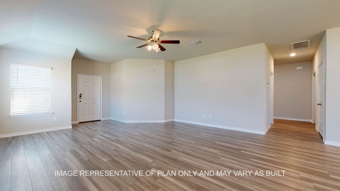 Elmwood living room located off the front entry of the home.