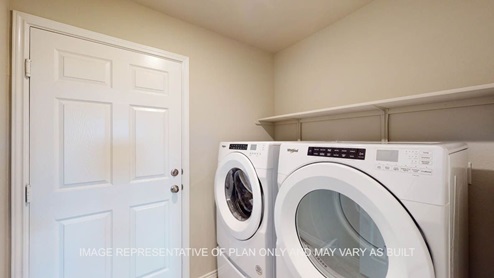 Bellvue utility room with washer and dryer.