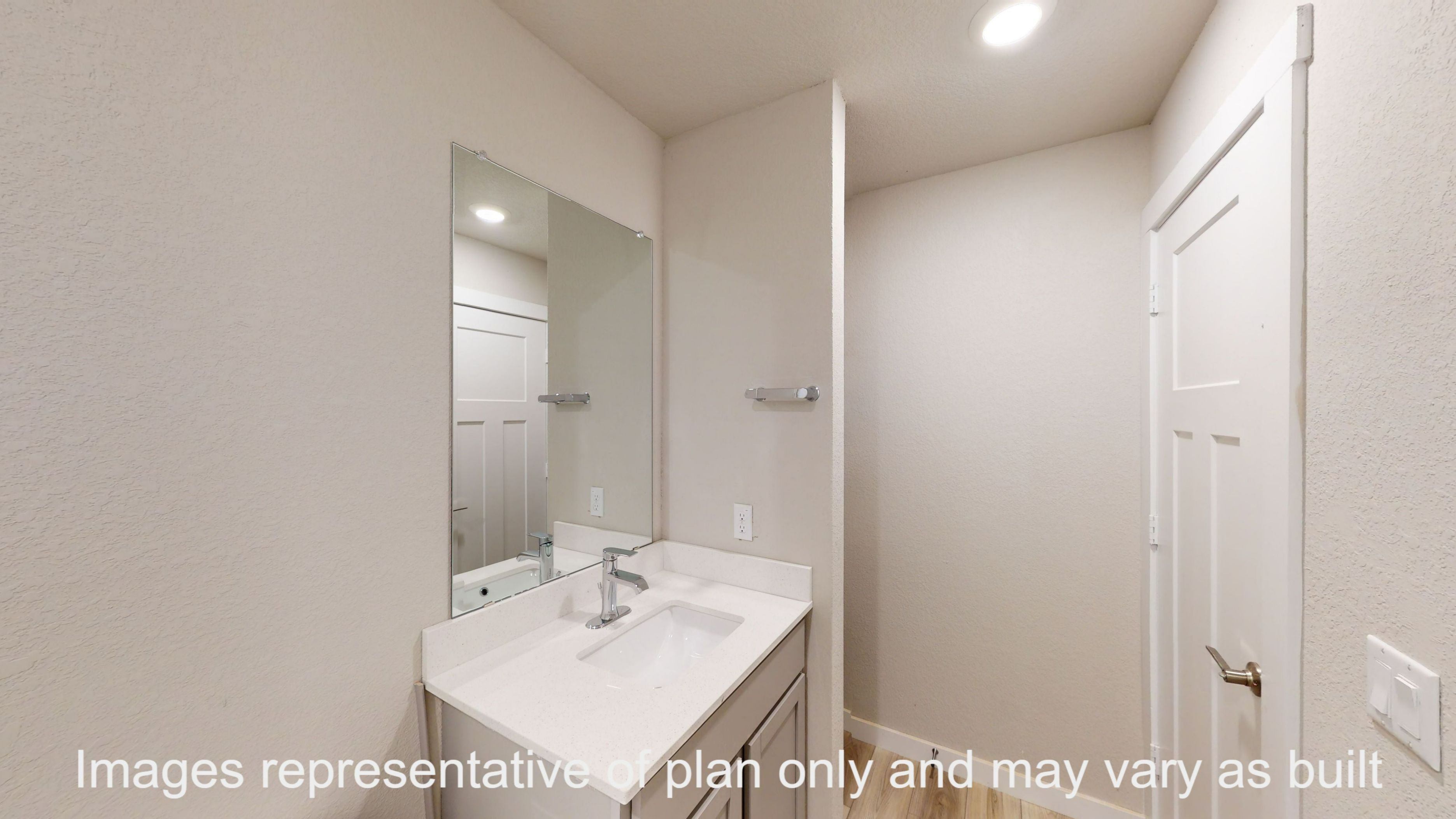 Florence secondary bathroom with vanity sink and mirror.
