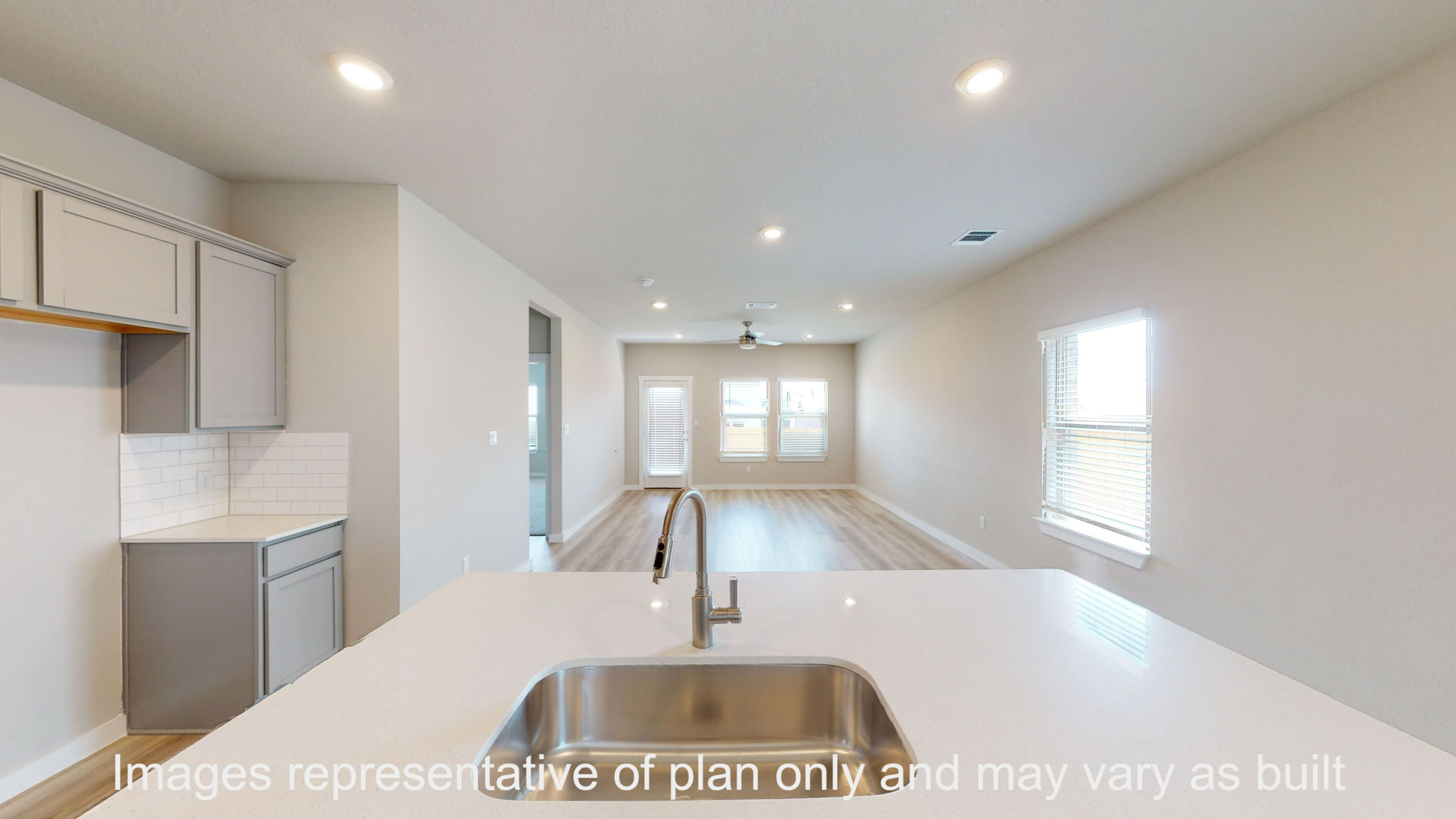 Florence kitchen open concept with Island and granite countertop.