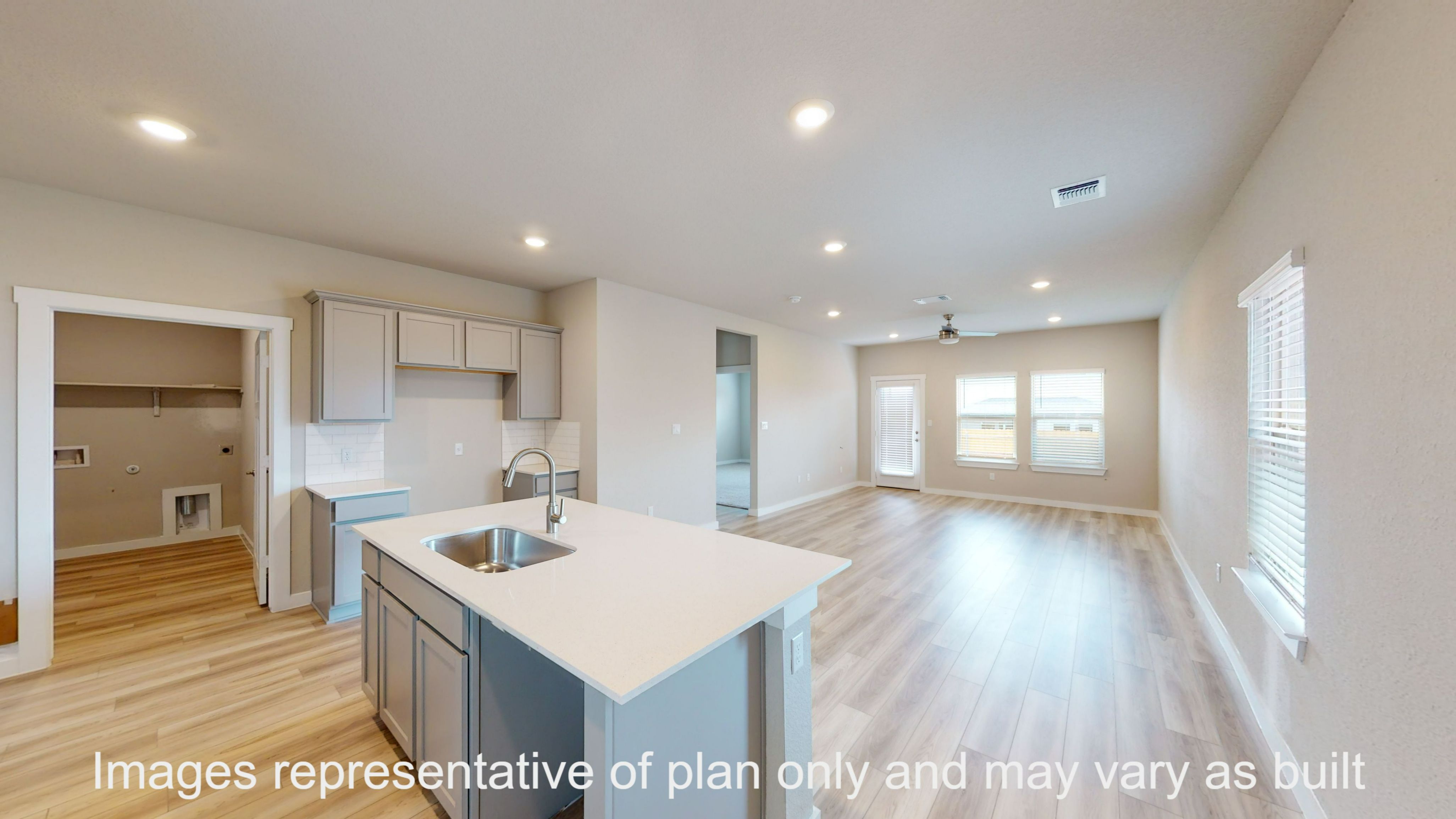 Florence kitchen open concept with Island and granite countertop.