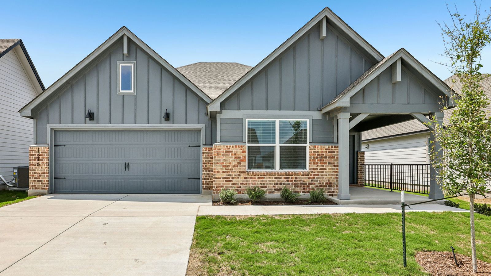Camden plan rendering — new construction D.R. Horton home at 1316 Coriander Road, Temple, Texas (images representative of plan)