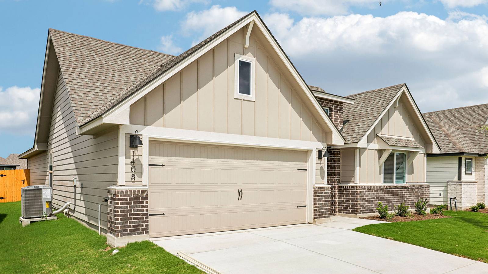 Texas Cali Front Exterior F Elevation with Brick.