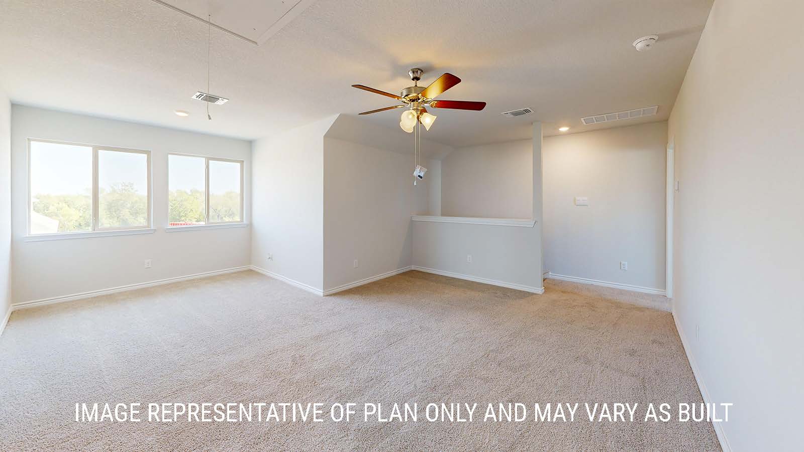 Newburgh game room with carpeted flooring and windows for lighting.